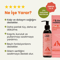 Kito Vitamins Balık Yağı Tüy Dökülme Karşıtı Kedi ve Köpek Takviyesi 200 ml - Thumbnail