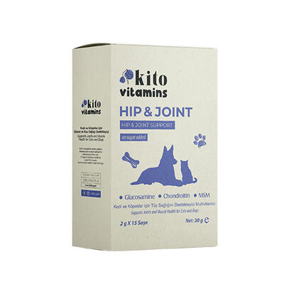 Kito Vitamins Hip & Joint Kedi ve Köpek Eklem Destekleyici Multivitamini 2x15 Gr 