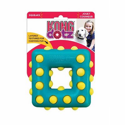 Kong Dotz Kauçuk Kare Köpek Oyuncağı 10 Cm Small 