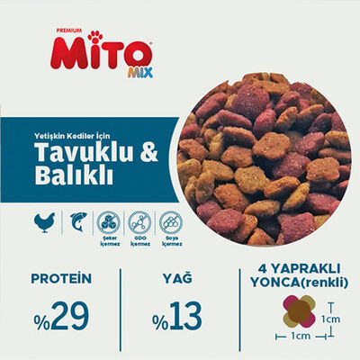 La Mito Mix Tavuklu ve Balıklı Yetişkin Kedi Maması 15 Kg 