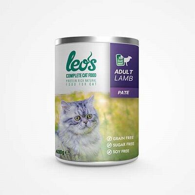 Leos Kuzu Etli Pate Yetişkin Kedi Konservesi 12 Adet 400 Gr 