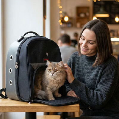 Lepus Astronot Kedi ve Köpek Taşıma Çantası Siyah 