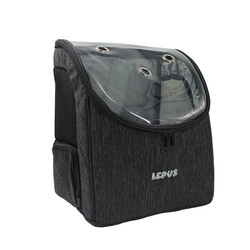 Lepus Backpack Şeffaf Kapaklı Kedi ve Köpek Taşıma Çantası Siyah 30x25x40 Cm - Thumbnail