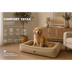 Lepus Comfort Kedi ve Köpek Yatağı Haki Yeşil Large 100x70x18 Cm - Thumbnail