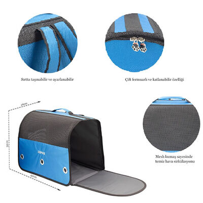 Lepus Cool Backpack Kedi ve Köpek Taşıma Çantası Mavi 32x26x43 Cm 