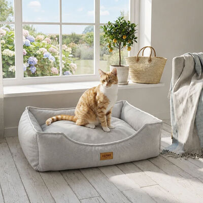 Lepus Dolce Premium Kedi ve Köpek Yatağı Açık Gri Small 