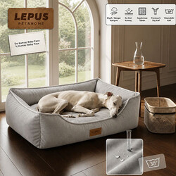 Lepus Dolce Premium Kedi ve Köpek Yatağı Açık Gri Small - Thumbnail
