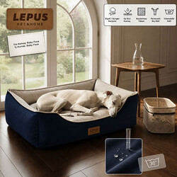 Lepus Dolce Premium Kedi ve Köpek Yatağı Mavi Large - Thumbnail