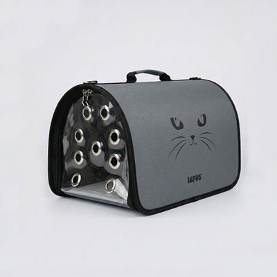 Lepus Fly Bag Kedi Desenli Taşıma Çantası Gri 25x40x25 Cm 