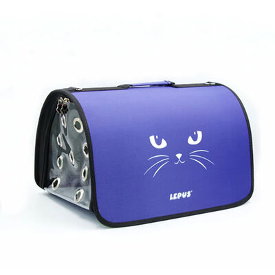 Lepus Fly Bag Kedi Desenli Taşıma Çantası Lila 25x40x25 Cm 