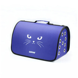 Lepus Fly Bag Kedi Desenli Taşıma Çantası Lila 25x40x25 Cm - Thumbnail