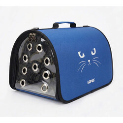 Lepus - Lepus Fly Bag Kedi Desenli Taşıma Çantası Mavi 25x40x25 Cm 
