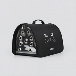 Lepus - Lepus Fly Bag Kedi Desenli Taşıma Çantası Siyah 25x40x25 Cm 