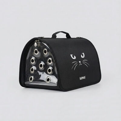 Lepus Fly Bag Kedi Desenli Taşıma Çantası Siyah 25x40x25 Cm 