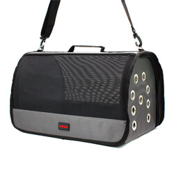 Lepus Kedi Köpek Çantası Mesh Bag Gri 28x45x28 Cm - Thumbnail