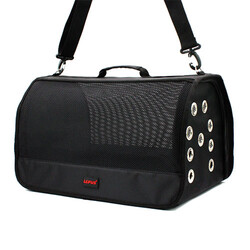 Lepus Kedi Köpek Çantası Mesh Bag Siyah 28x45x28 Cm - Thumbnail