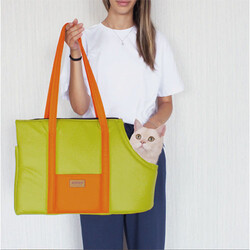 Lepus Sling Bag Kedi ve Köpek Taşıma Çantası Hardal 25x47x32 Cm - Thumbnail