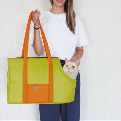 Lepus Sling Bag Kedi ve Köpek Taşıma Çantası Hardal 25x47x32 Cm 