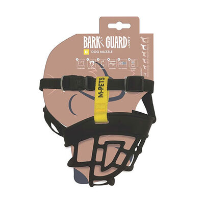 M-Pets Bark Guard Köpek Ağızlığı Sarı Siyah XL 20x17x9 Cm 