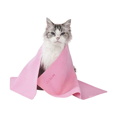 M-Pets Bathtime Hızlı Kuruyan Kedi ve Köpek Havlusu Pembe 64x43 Cm 
