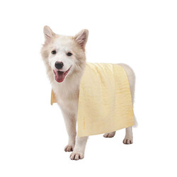 M-Pets Bathtime Hızlı Kuruyan Kedi ve Köpek Havlusu Sarı 64x43 Cm - Thumbnail