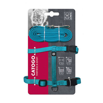 M-Pets Catogo Kedi Göğüs Tasması Seti Mavi 90-170 Cm 