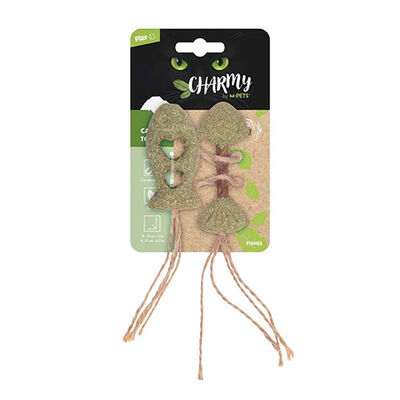 M-Pets Charmy Fishes Balık Şeklinde Catnipli Kedi Oyuncağı 2'li 16 cm 