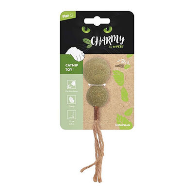 M-Pets Charmy Snowman Yeşil Matatabili ve Catnipli Kedi Oyuncağı 17 x 4 x 4 cm 
