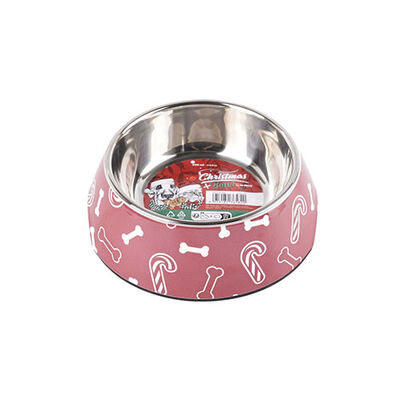 M-Pets Christmas Melamin Metal Kedi ve Köpek Mama Kabı 350 Ml 
