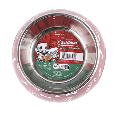 M-Pets Christmas Melamin Metal Kedi ve Köpek Mama Kabı 350 Ml 