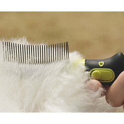 M-Pets Click & Groom Kavisli Kedi ve Köpek Tarağı Large 12x7x5 Cm - Thumbnail