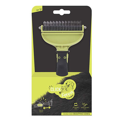 M-Pets Click & Groom Kıtık Açıcı Kedi ve Köpek Tarağı Large 13x7x7 Cm 