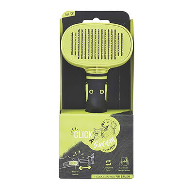M-Pets Click Groom Temizleme Düğmeli Masaj Uçlu Kedi ve Köpek Tarağı 19,2x9x5,5 Cm 