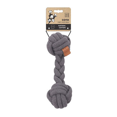 M-Pets Coto Gri Duo Ball Örgü Köpek Oyuncağı 28 Cm 