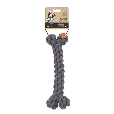 M-Pets Coto Örgü Kemik Köpek Oyuncağı Gri 30 Cm 