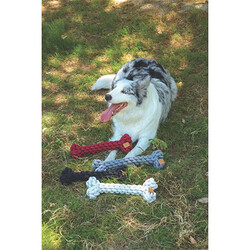 M-Pets Coto Örgü Kemik Köpek Oyuncağı Kırmızı 30 Cm - Thumbnail