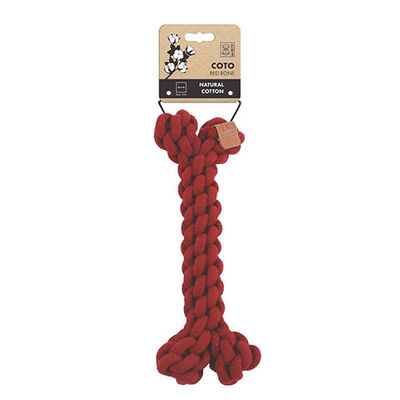 M-Pets Coto Örgü Kemik Köpek Oyuncağı Kırmızı 30 Cm 