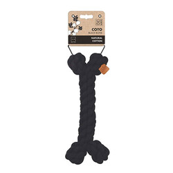 M-Pets - M-Pets Coto Örgü Kemik Köpek Oyuncağı Siyah 30 Cm 