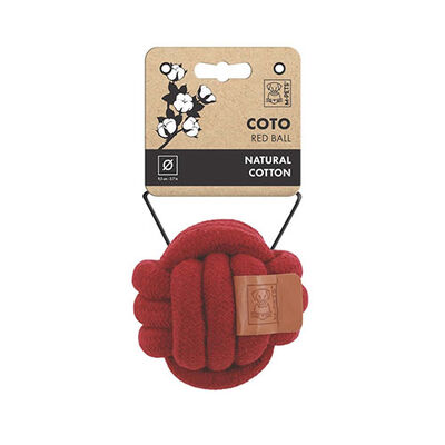 M-Pets Coto Red Ball Örgü Top Köpek Oyuncağı 9,5 Cm 