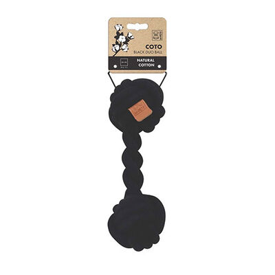 M-Pets Coto Siyah Duo Ball Örgü Köpek Oyuncağı 28 Cm 