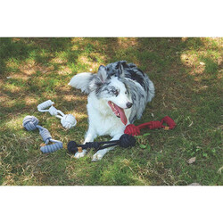 M-Pets Coto Tug Ball Örgü Köpek Oyuncağı Beyaz 36 Cm - Thumbnail