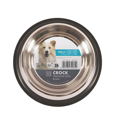 M-Pets Crock Paslanmaz Çelik Kedi ve Köpek Mama ve Su Kabı XL 29,5x7 Cm 1560 Ml 