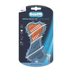 M-Pets - M-Pets Dental Squeaky Bone Mavi Diş Fırçalı Köpek Oyuncağı 14,2 x 7 x 4 cm 