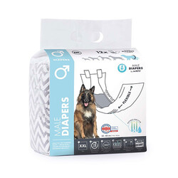 M-Pets - M-Pets Diapers Erkek Köpekler İçin Külot Bez XXL 12'li 55x65 Cm 