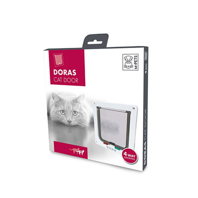 M-Pets Doras Kedi Kapısı 4 Yönlü Beyaz 19,7x19 Cm 