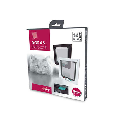M-Pets Doras Kedi Kapısı 4 Yönlü Kahverengi 19,7x19 Cm 