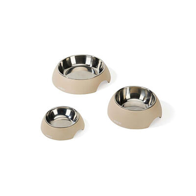 M-Pets Eco Bamboo Küçük Irk Köpek ve Kedi Mama ve Su Kabı Bej 350 Ml 
