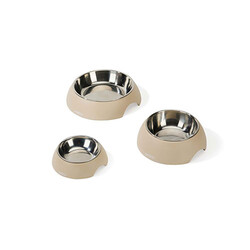M-Pets Eco Bamboo Küçük Irk Köpek ve Kedi Mama ve Su Kabı Bej 600 Ml - Thumbnail