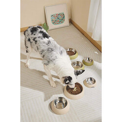 M-Pets Eco Bamboo Küçük Irk Köpek ve Kedi Mama ve Su Kabı Yeşil 600 Ml - Thumbnail