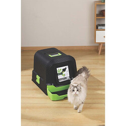 M-Pets Eco Rattan Kapalı Kedi Tuvaleti 69x42x41 Cm - Thumbnail